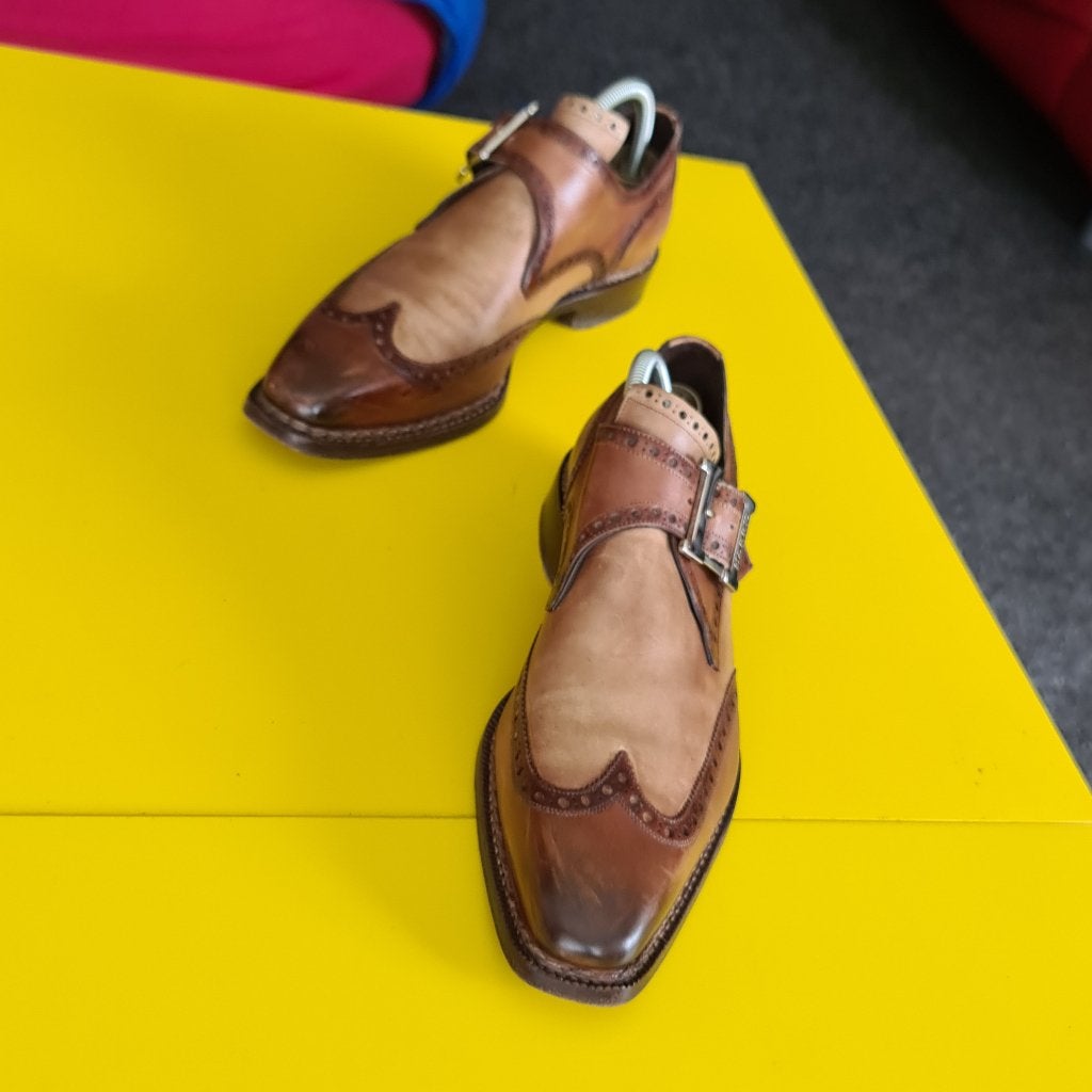 HARRIS gesp schoenen met cognac beige  kleur maat 42
