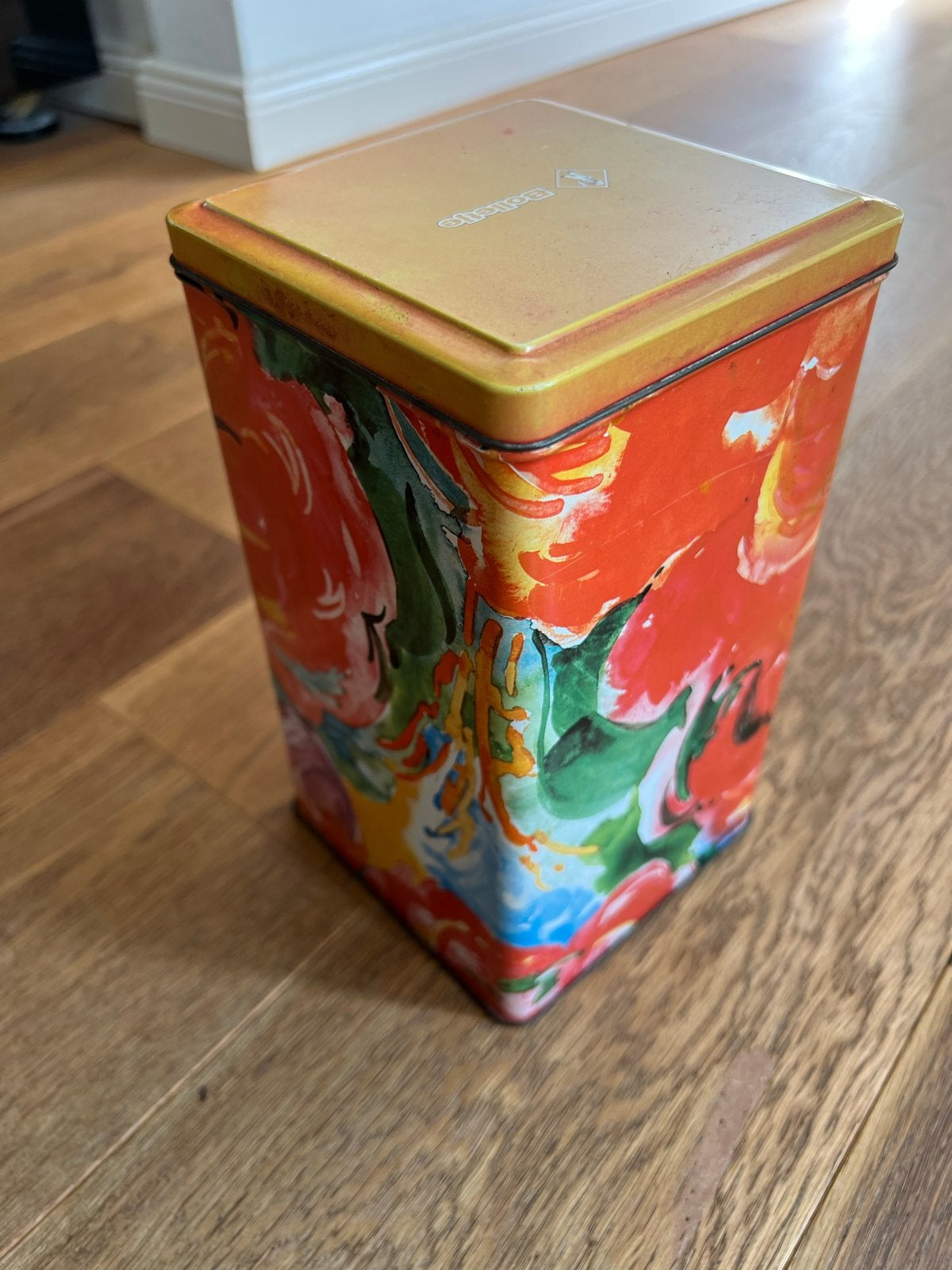 Bolletje Beschuitbus / blikje - Kleurrijk Design, Ophalen of Verzenden, Gebruikt, Beschuit, Bolletje