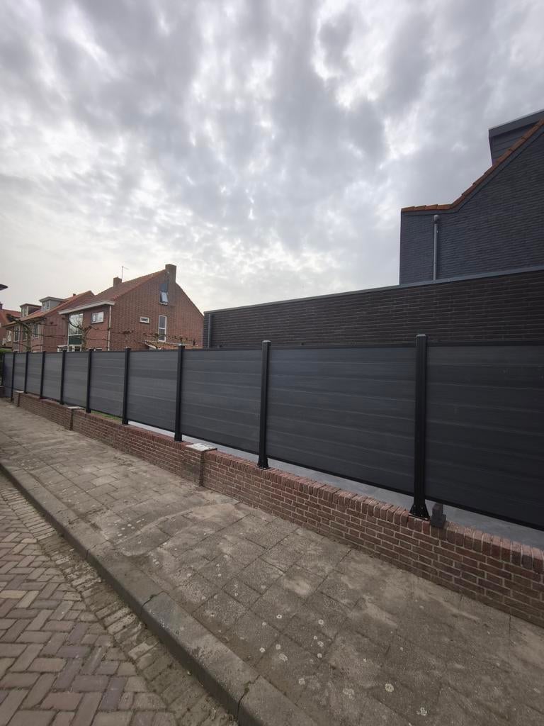 Duurzame composiet schuttingen, Tuin en Terras, Schuttingen, Kunststof, 1 tot 2 meter, Minder dan 3 meter, Nieuw