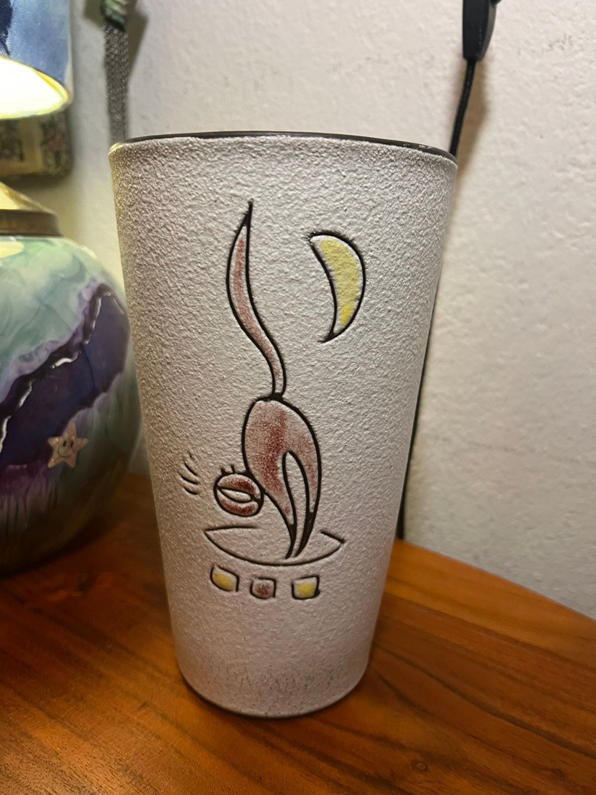 Potterie Boonstra vintage retro jaren 60 boho keramiek vaas, Ophalen of Verzenden
