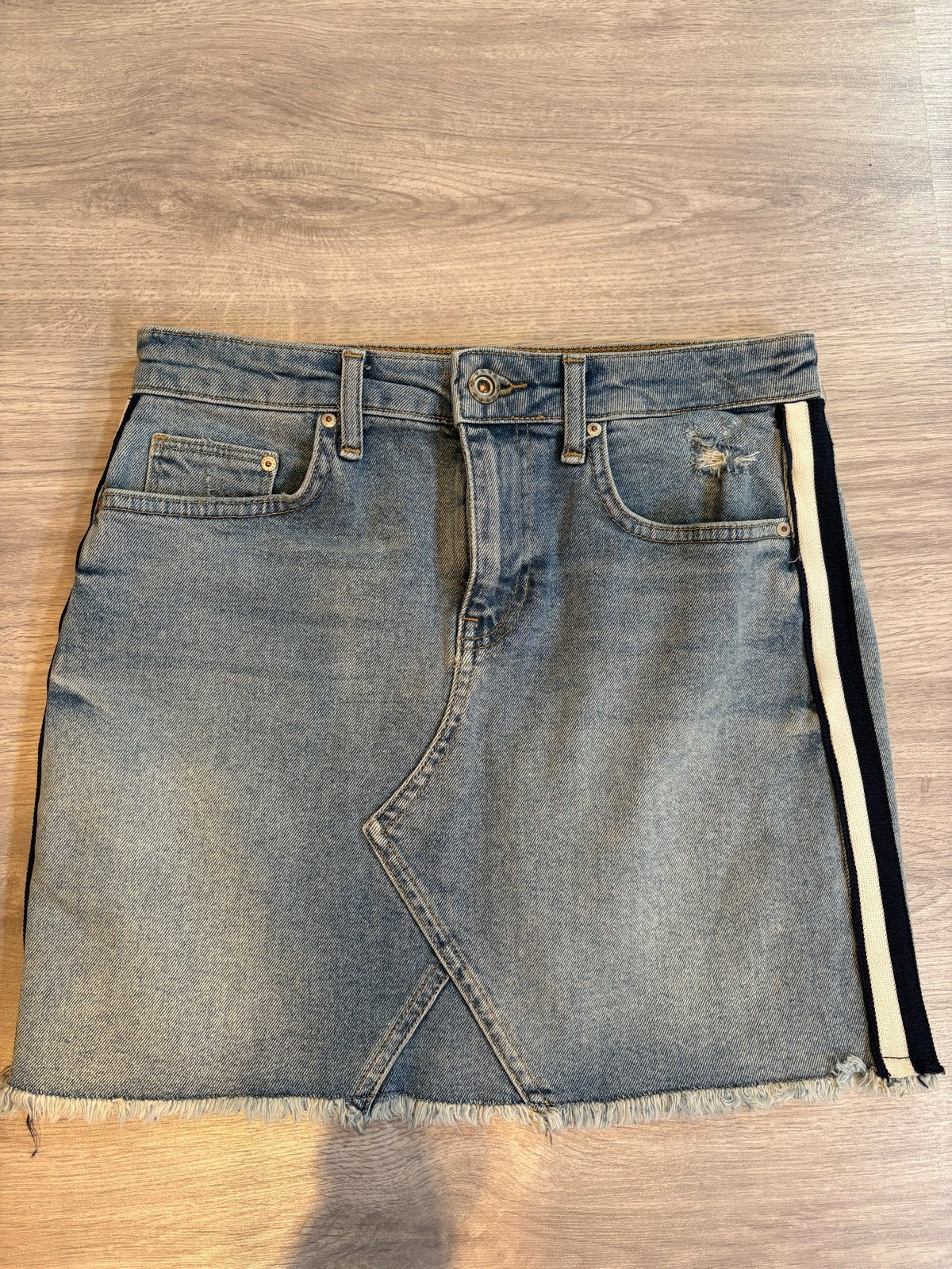 Anti Blue spijkerrokje met streep, maat M, Maat 38/40 (M), Blauw, Ophalen of Verzenden, Gedragen