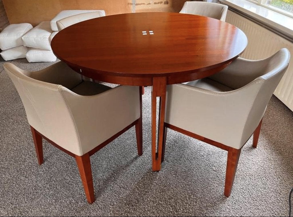 Frits Schuitema Art Deco Jugendstil tafel rond uitschuifbaar, Antiek en Kunst, Ophalen