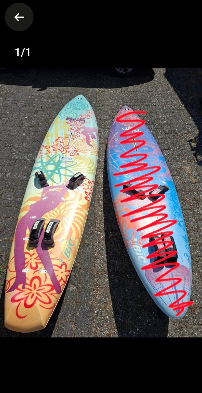 BIC rock Windsurfplank, Ophalen, Met voetbanden, 250 tot 300 cm, Gebruikt