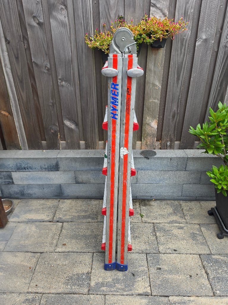 Hymer telescopische/vouwladder 4 x 5 sporten, Ophalen, Gebruikt, Ladder, Opvouwbaar of Inschuifbaar