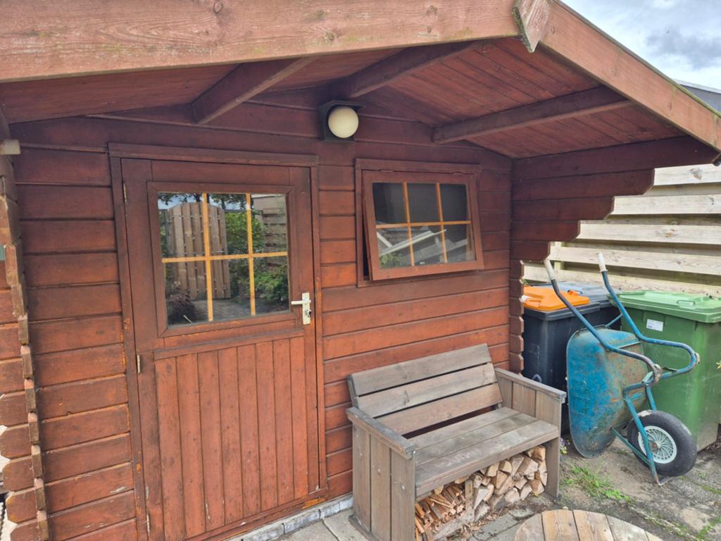 Blokhut (zelf demonteren), Tuin en Terras, Tuinhuizen, Ophalen of Verzenden, Gebruikt, 250 tot 500 cm, Blokhut