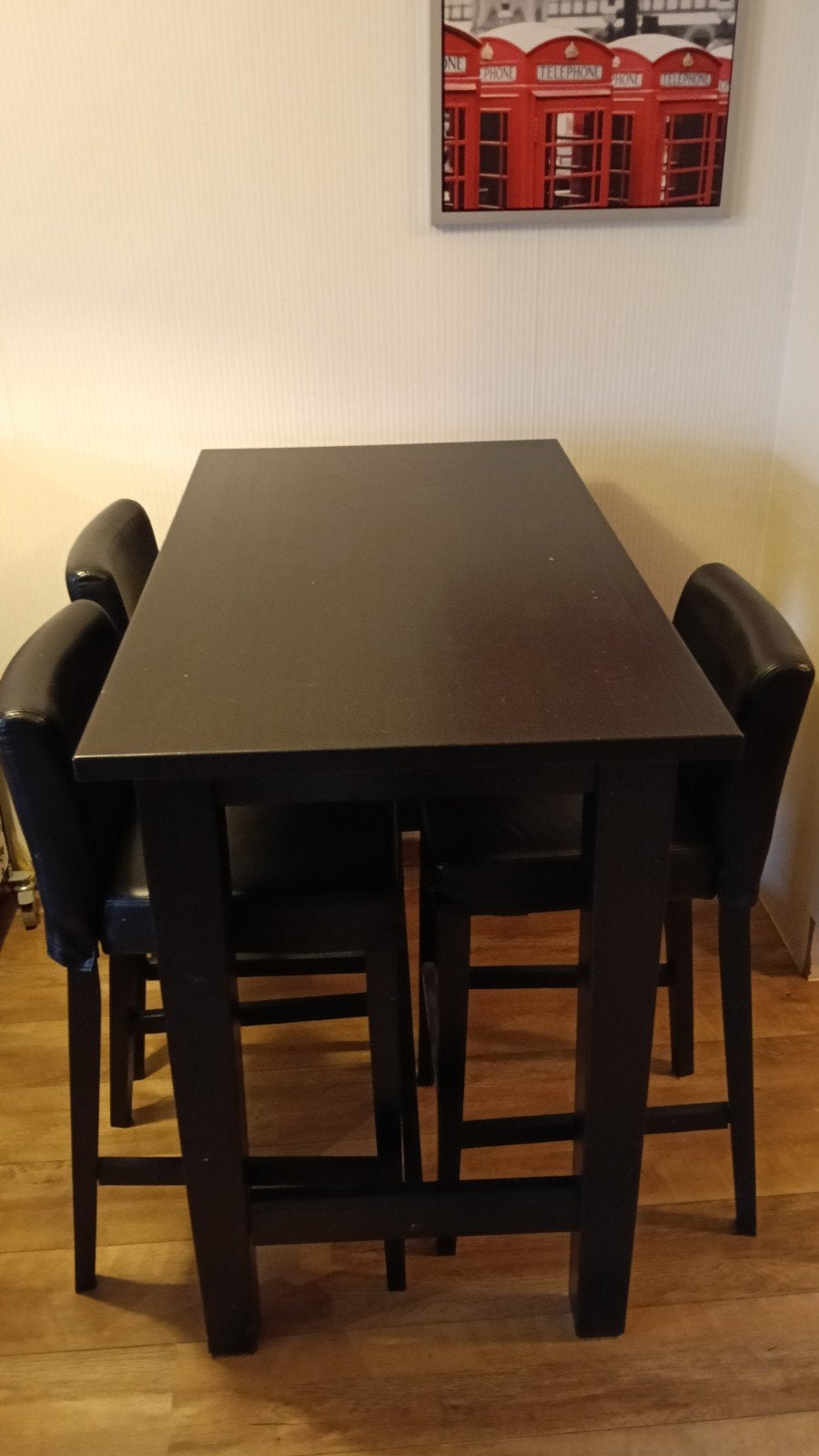 Ikea Stornäs bartafel met 3 barkrukken - Gebruikt, Huis en Inrichting, Tafels | Eettafels, Gebruikt, 100 tot 150 cm, 50 tot 100 cm