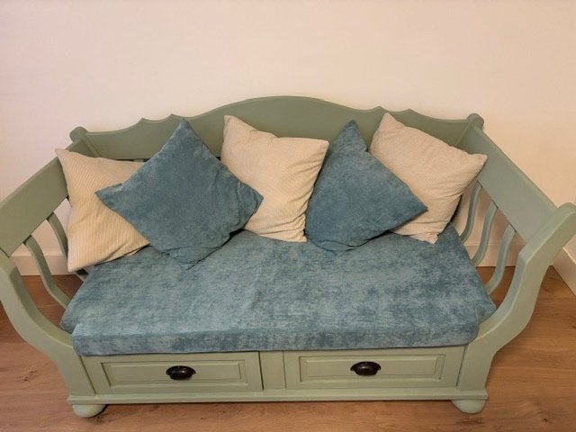 Bed bankje, Ophalen, 125 cm of meer, Klassiek, Zo goed als nieuw