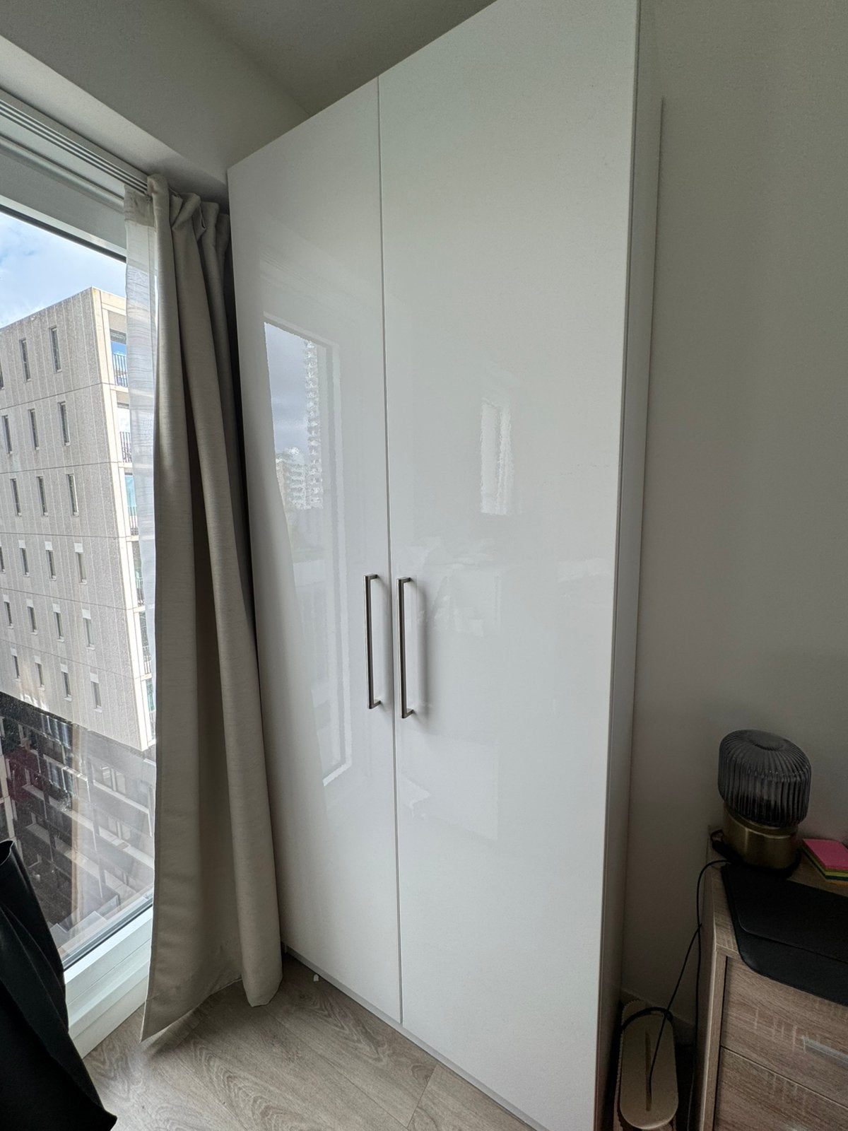 IKEA PAX-kast met spiegel, verlichting, stekkerdoos en lades, Ophalen, Zo goed als nieuw, 50 tot 75 cm, 200 cm of meer