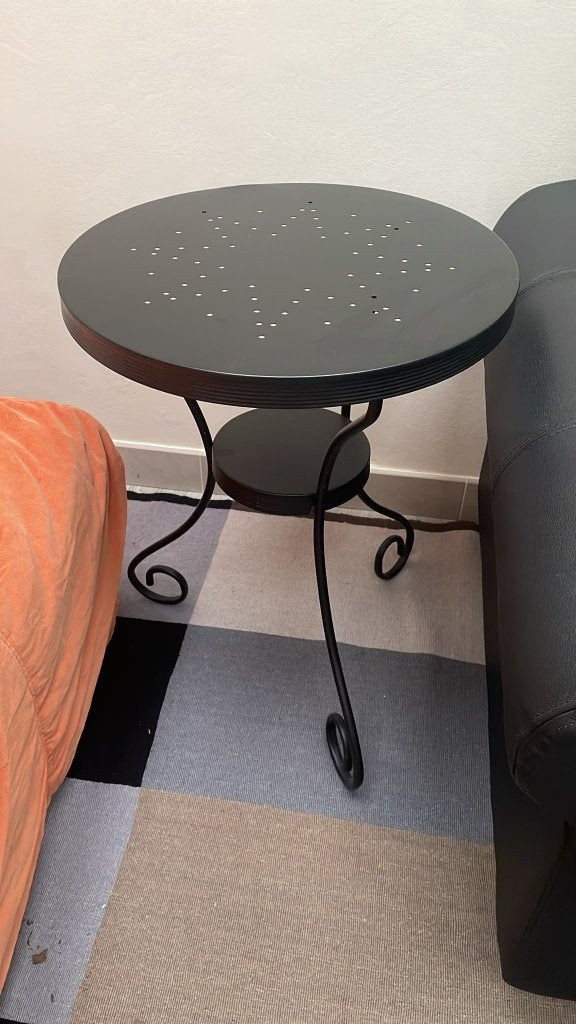 IKEA NORESUND bijzettafel zwart, Minder dan 55 cm, Gebruikt, Metaal of Aluminium, Rond