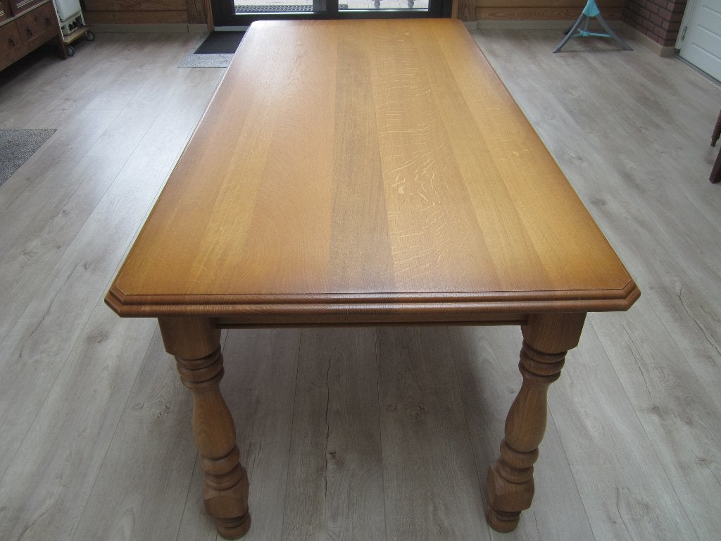 MASIEVE EETTAFEL MET SALONTAFEL, Ophalen, 100 tot 150 cm, Eikenhout, 50 tot 100 cm