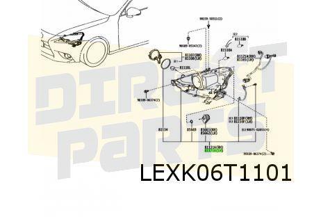 Lexus IS (7/13-) Koplamp Links LED (auto. high beam) Origine