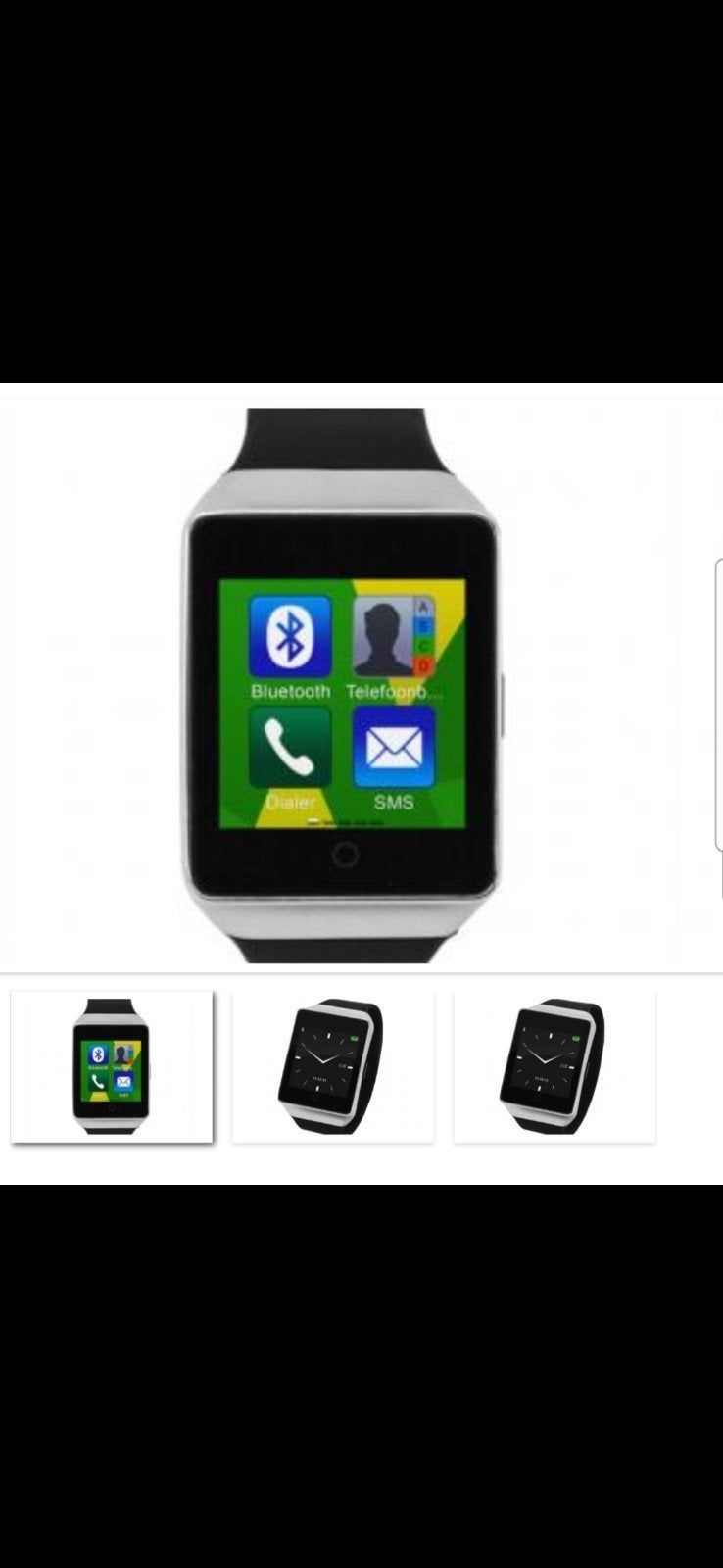 Smartwatch met Bluetooth en telefoonfunctie, Zwart, Nieuw, Ophalen of Verzenden, Hoogte