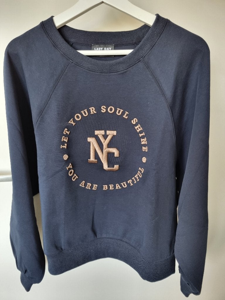 Hele mooie sweater van Lady Day. Nieuw. Maat S. Blauw., Kleding | Dames, Truien en Vesten, Nieuw, Maat 38/40 (M), Blauw, Ophalen of Verzenden