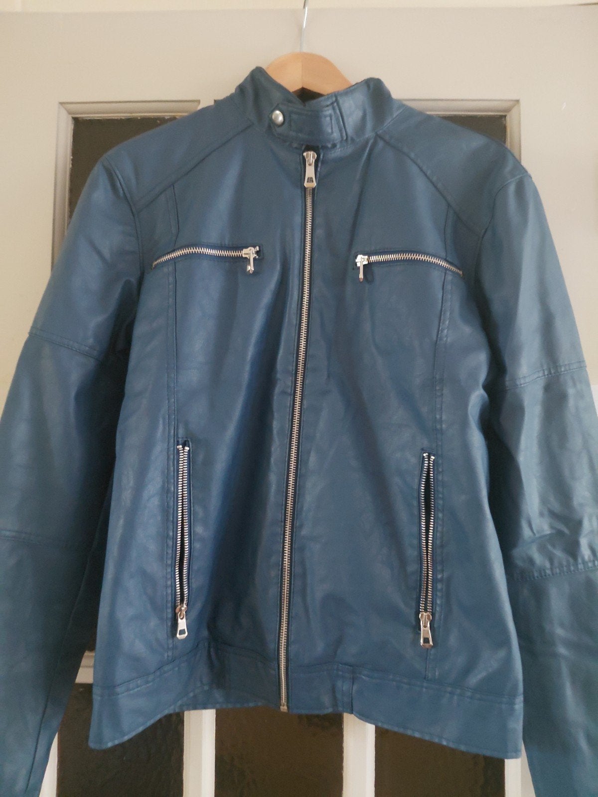 WAM Denim blauw Bikerjack Heren - Maat M, Ophalen of Verzenden, Zo goed als nieuw, WAM Denim, Maat 48/50 (M)