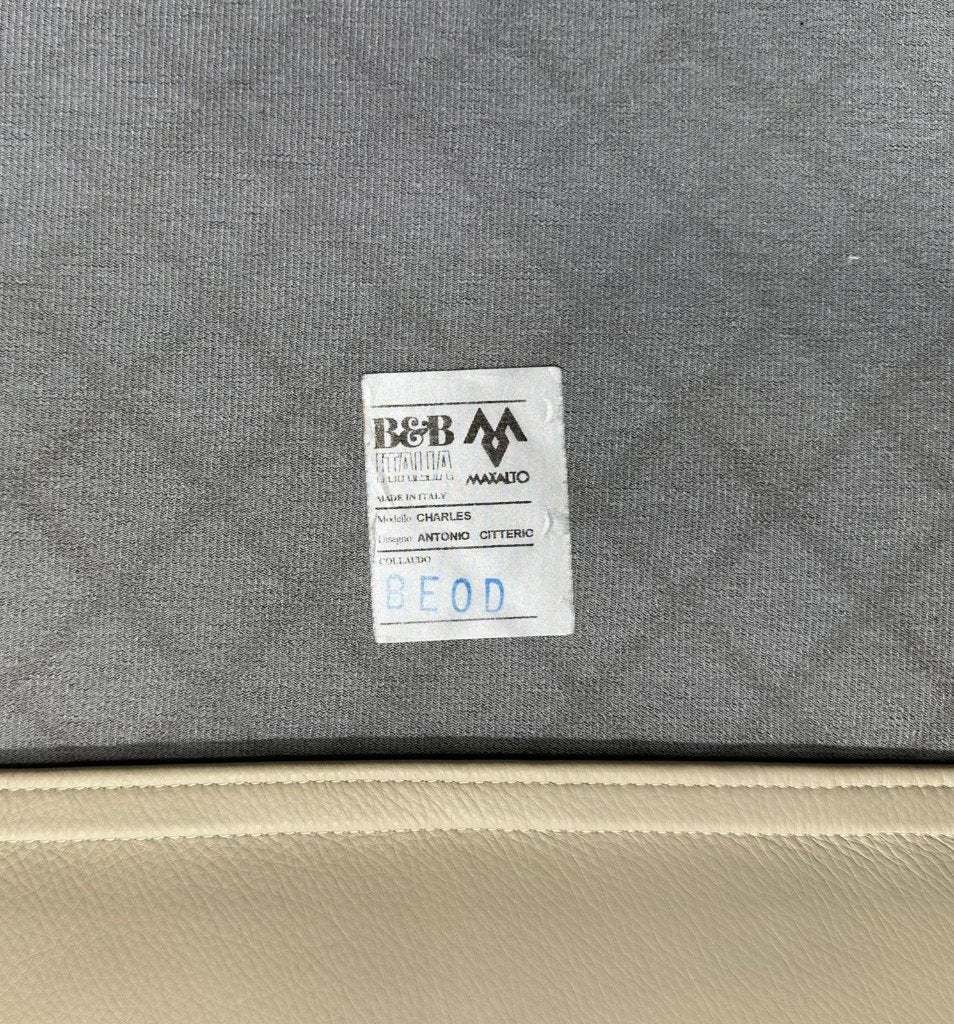 ZGAN B&B Italia Charles 3-Zits Bank leer/stof + GARANTIE, Design Bank Bankstel Zetel 3-Zits B&B Italia, Driepersoons, 75 tot 100 cm
