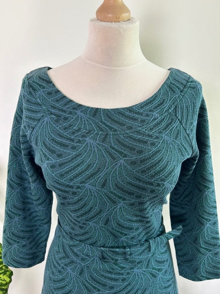 King Louie maat L glitter winter Zoe jurk 3537, Kleding | Dames, Maat 42/44 (L), Ophalen of Verzenden, Zo goed als nieuw, Knielengte