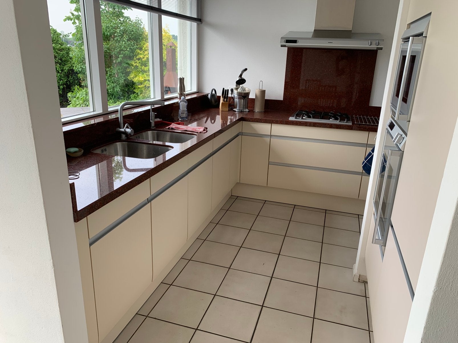Siematic keuken met graniet en Gaggenau apparatuur ZGAN!, Ophalen, Hoekkeuken, Graniet of Steen, Zo goed als nieuw