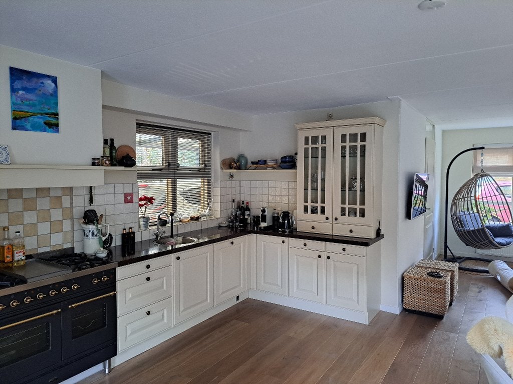 Keuken, Huis en Inrichting, Keuken | Complete keukens, Gebruikt, Hoekkeuken, Crème, Graniet of Steen, Ophalen