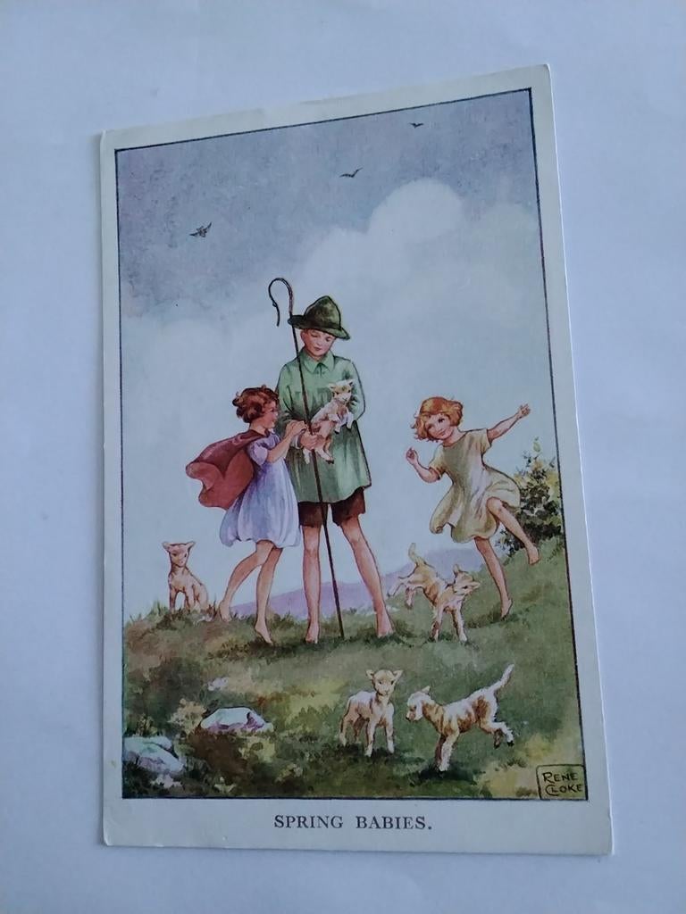 SPRING. BABIES. HERDER MET LAMMETJES 1948, Ophalen of Verzenden, 1940 tot 1960