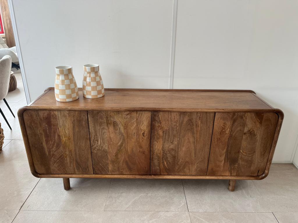 Magazijn Leegverkoop Dressoir retro massief mangohout ACTIE, Nieuw, Ophalen of Verzenden, Info@wkhome.nl, Argonweg 20 Amersfoort