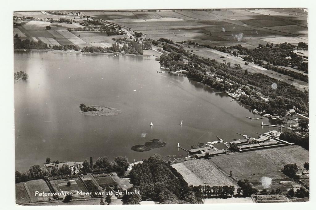 Paterswoldse Meer vanuit de lucht (bij Paterswolde Groningen, Verzenden, 1960 tot 1980, Ongelopen, Groningen