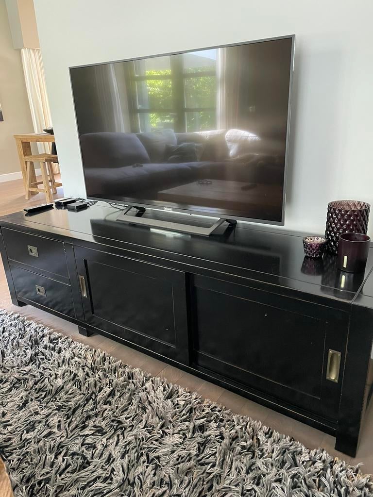 Tv kast, zwart 180cm, Ophalen, Gebruikt, 150 tot 200 cm, Minder dan 100 cm