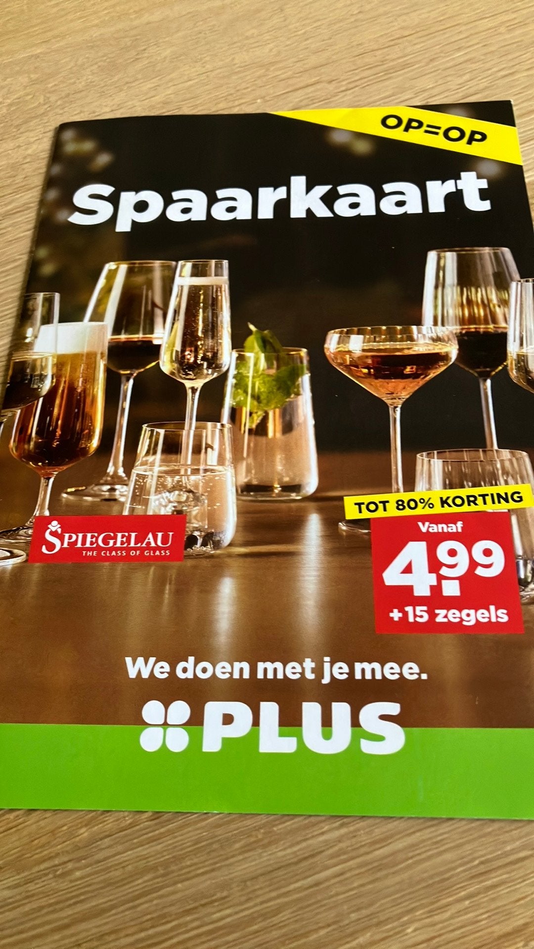 Plus Spiegelau glazenzegels digitaal mogelijk, Ophalen, Winkel, Super of Benzinepomp, Volle spaarkaart