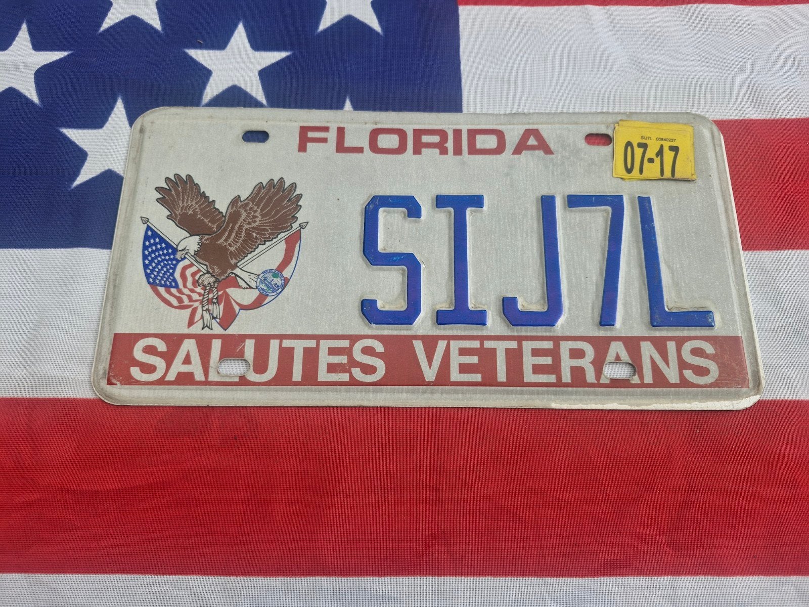 Kentekenplaat Veteran USA Florida nummerbord Nummerplaat VS, Verzenden, Gebruikt, Auto's