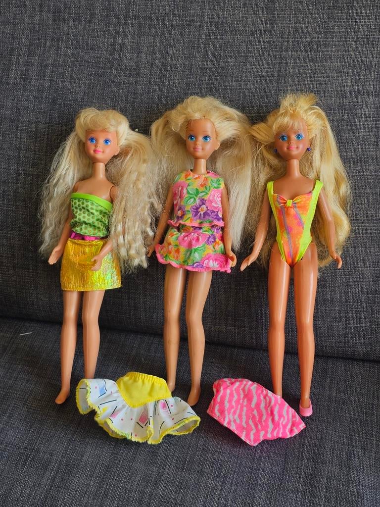 Vintage Barbie Skipper poppen set met extra kled.ing, Ophalen of Verzenden, Gebruikt, Pop