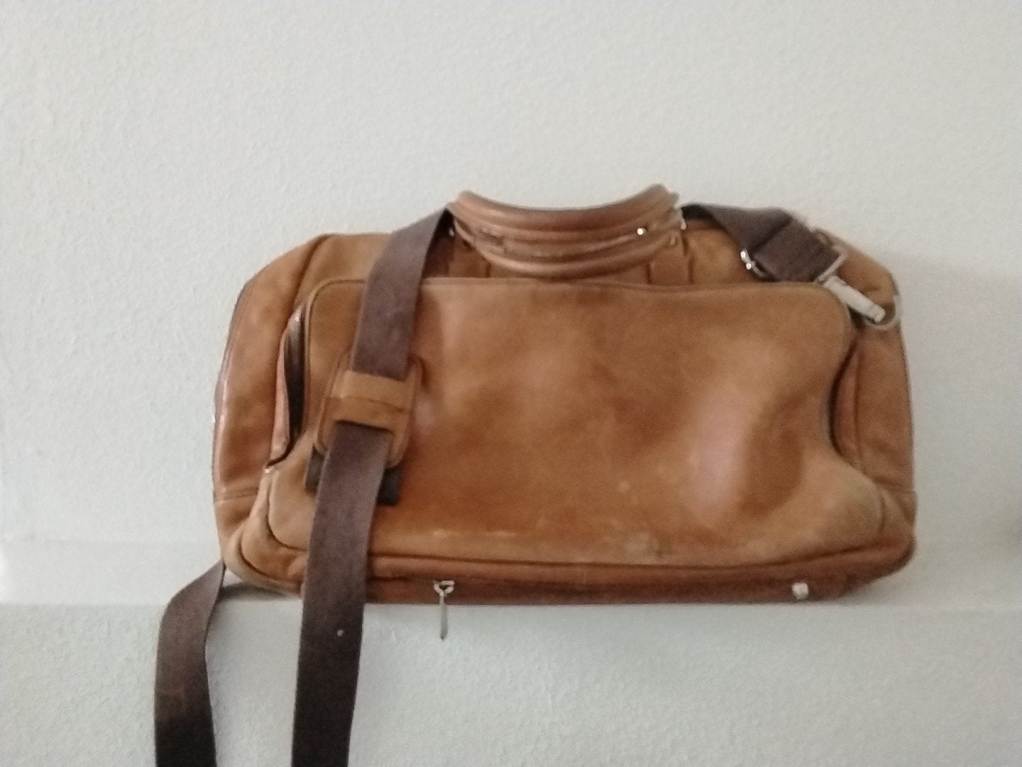SuitSupply Leren Aktetas/Schoudertas - Cognac, Ophalen of Verzenden, Gebruikt, Bruin, Overige typen