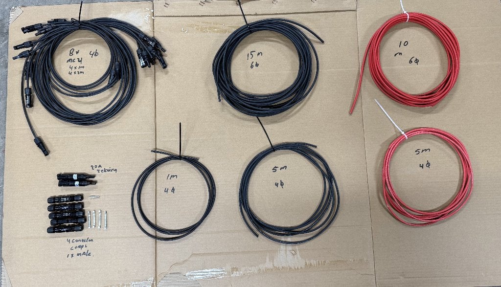 Zonnepaneel kabelset + MC4 connectors – compleet pakket, Ophalen of Verzenden, Zo goed als nieuw, Overige merken, Kabel of Snoer