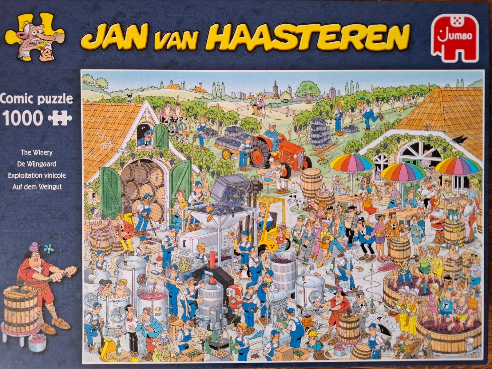 Jan van Haasteren puzzel De Wijngaard, Hobby en Vrije tijd, Denksport en Puzzels, Ophalen of Verzenden, 500 t/m 1500 stukjes, Zo goed als nieuw