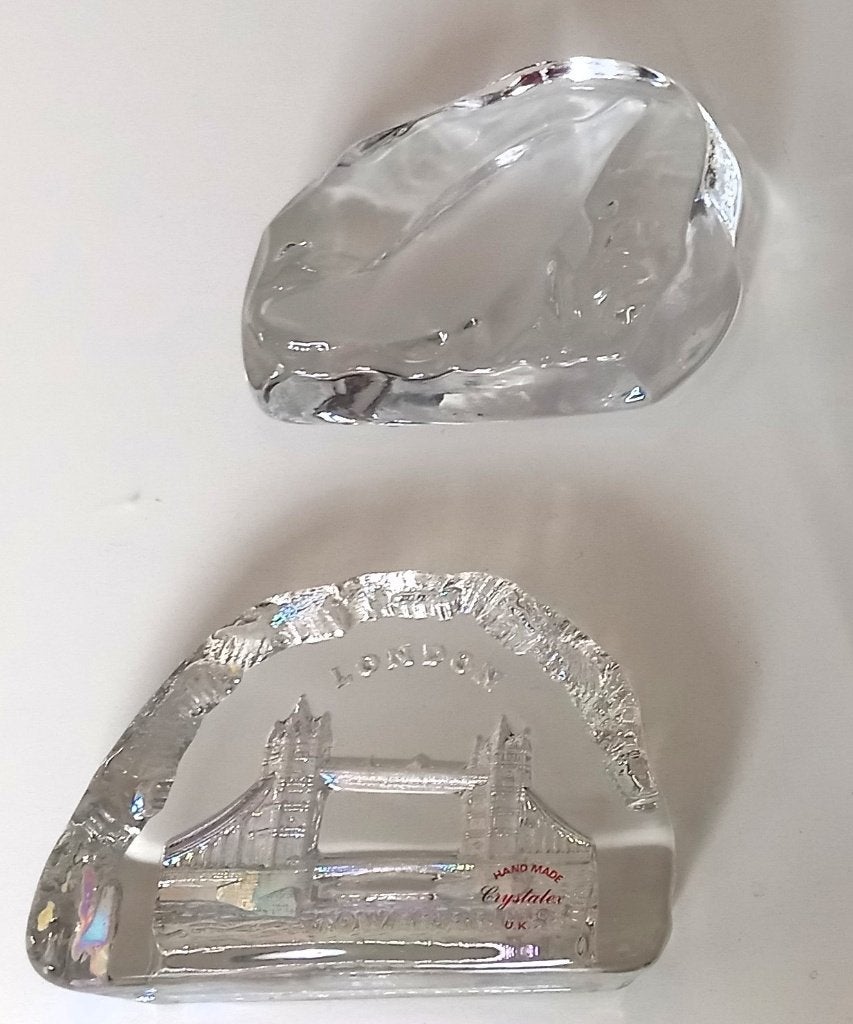 €15 - Luxe Kristallen Set: Tower Bridge, Dolfijn & Munten, Ophalen of Verzenden