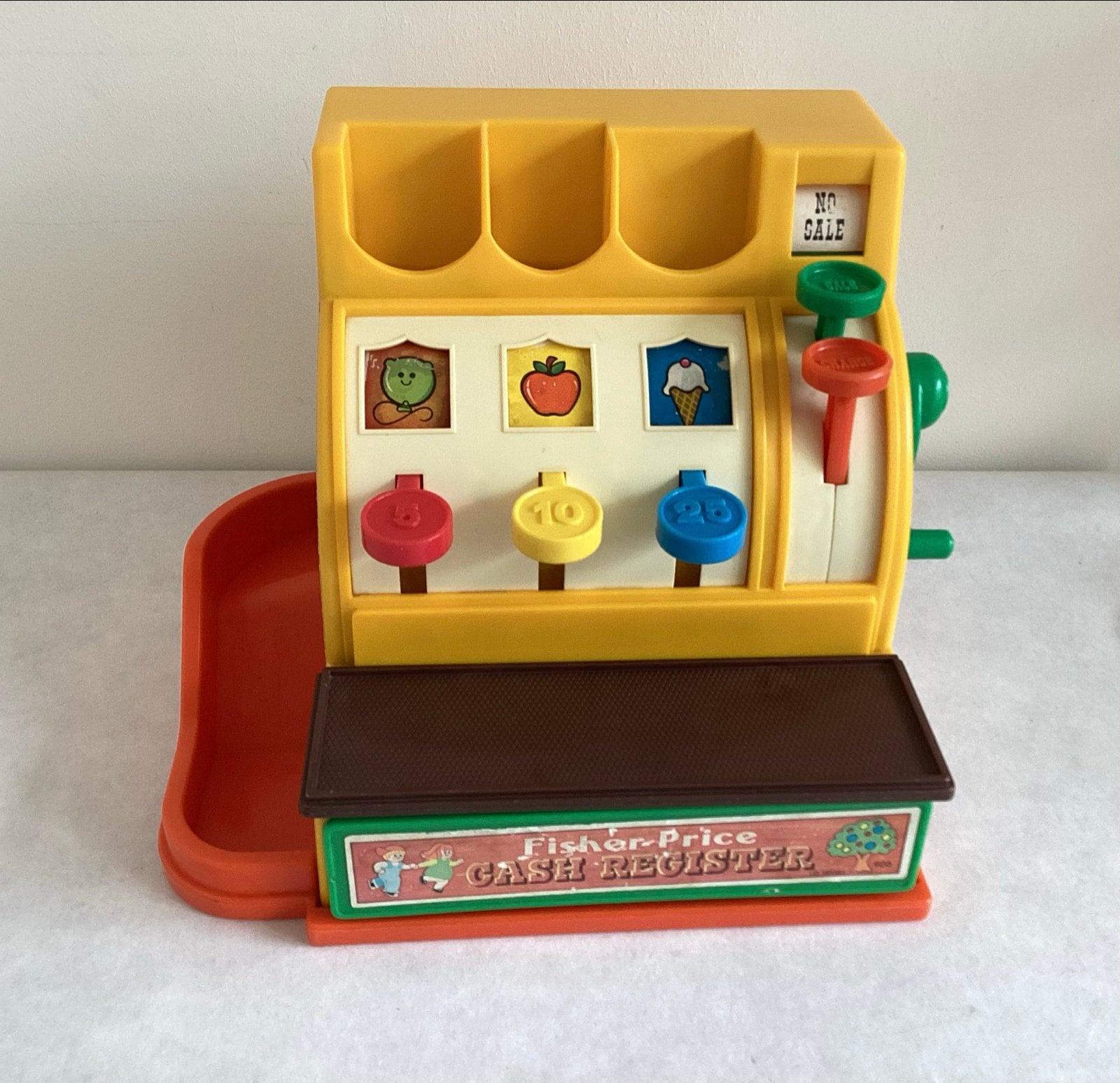 Vintage Fisher-Price kassa speelgoed - alle 6 munten, Ophalen of Verzenden, Gebruikt, Speelset, Met geluid