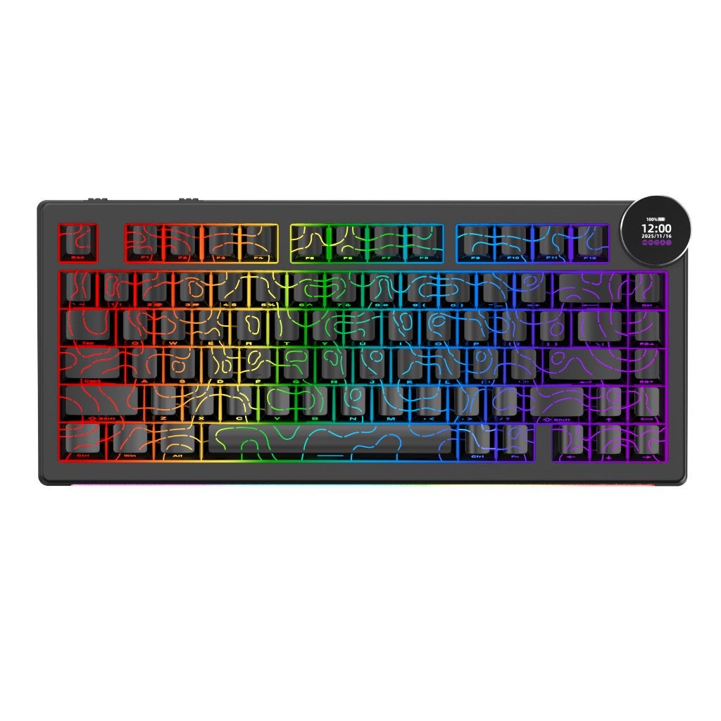 Ajazz AK820 V2 Pro Mechanisch Gaming Toetsenbord Zwart, Multi-device, Nieuw, Ophalen of Verzenden, Draadloos