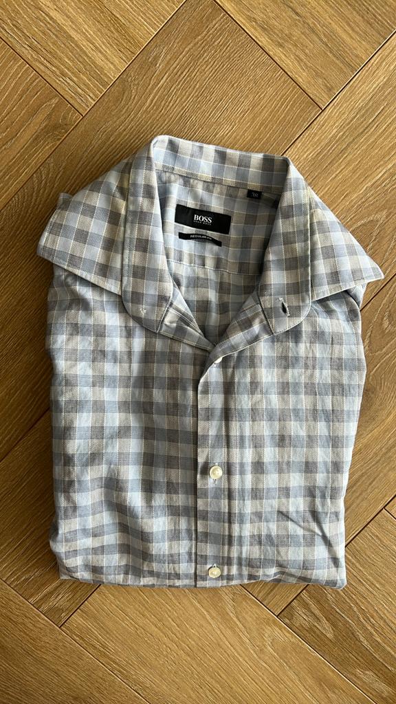 Hugo Boss heren overhemd maat S, Kleding | Heren, Overhemden, Ophalen of Verzenden, Gedragen, Blauw, Halswijdte 38 (S) of kleiner