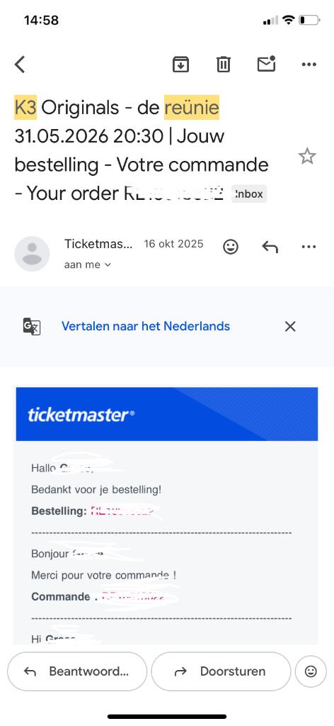 K3 reünie tickets te koop, Tickets en Kaartjes, Evenementen en Festivals, Eén persoon