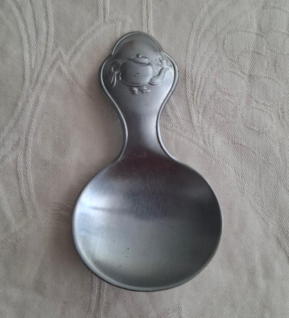 Metalen koffieschepje voor losse koffie met koffiepotje, Verzenden, Zilver, Metaal, Overige typen