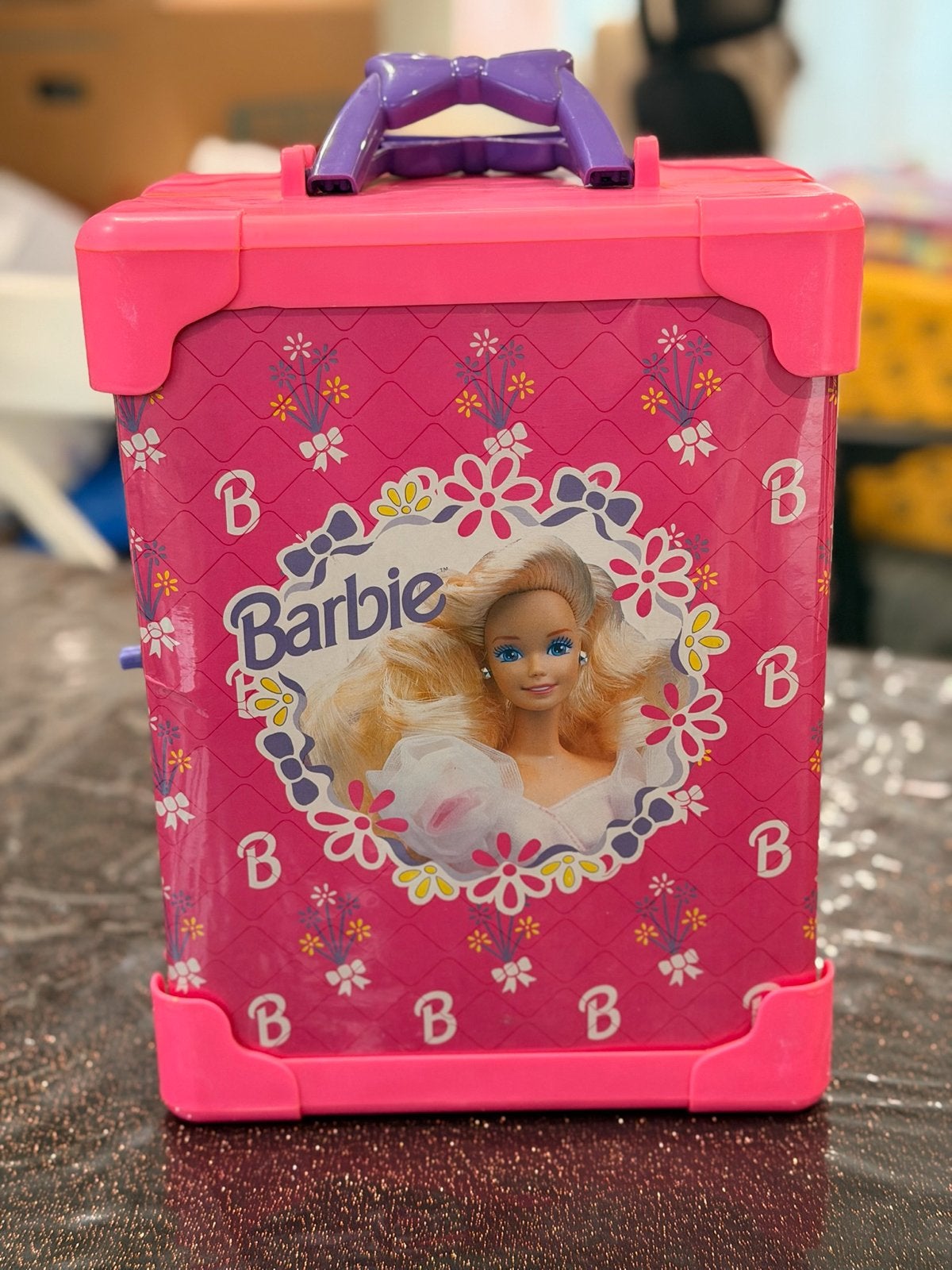 Vintage Barbie Deluxe Poppenkoffer uit 1991, Ophalen of Verzenden, Gebruikt, Barbie