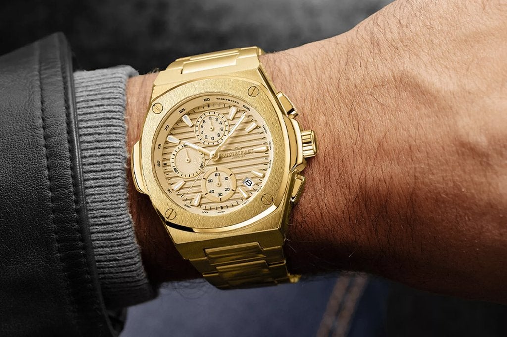 Rotorcraft Arcane Sport Chrono RC5005 t.w.v € 549-, Sieraden, Tassen en Uiterlijk, Geel, Nieuw, Ophalen of Verzenden, Waterdicht