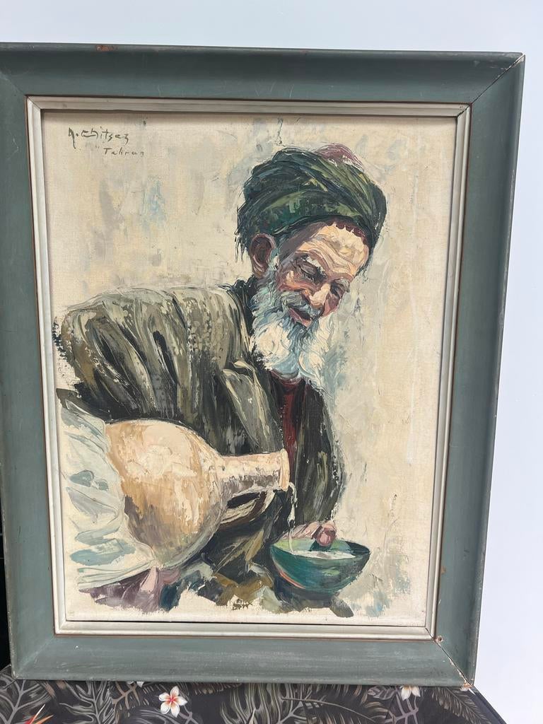 Olieverfschilderij van A. Sitses, Teheran, Ophalen of Verzenden