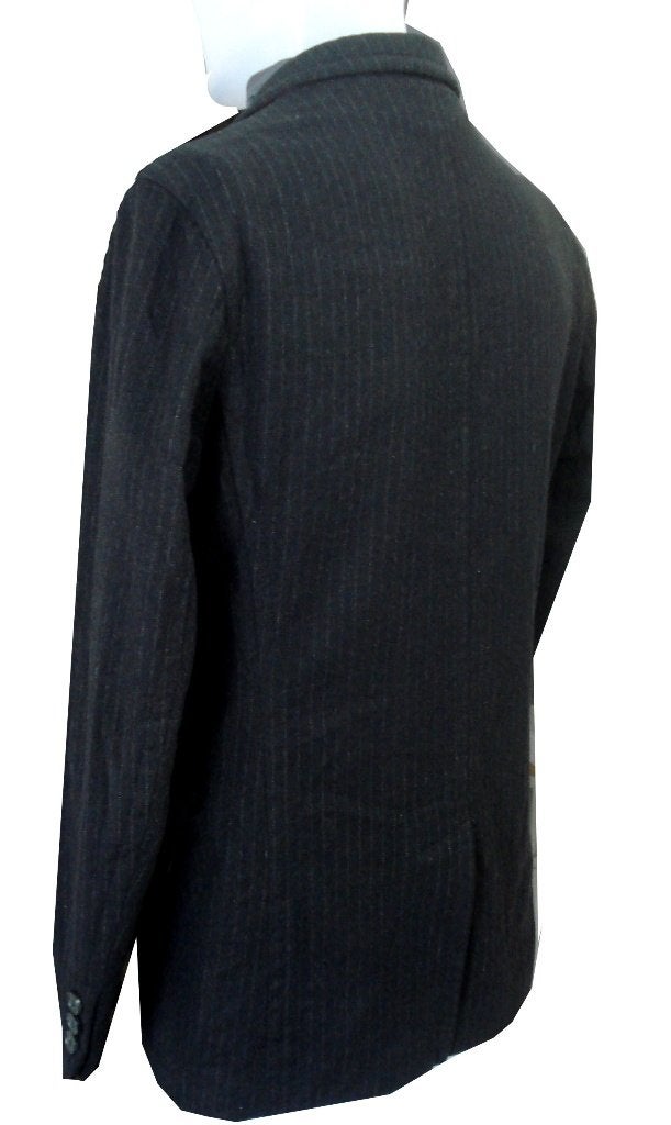 HUGO BOSS 😎 krijtstreep blazer met winter kraag mt 48, Zo goed als nieuw, Grijs, BOSS Hugo Boss, Verzenden
