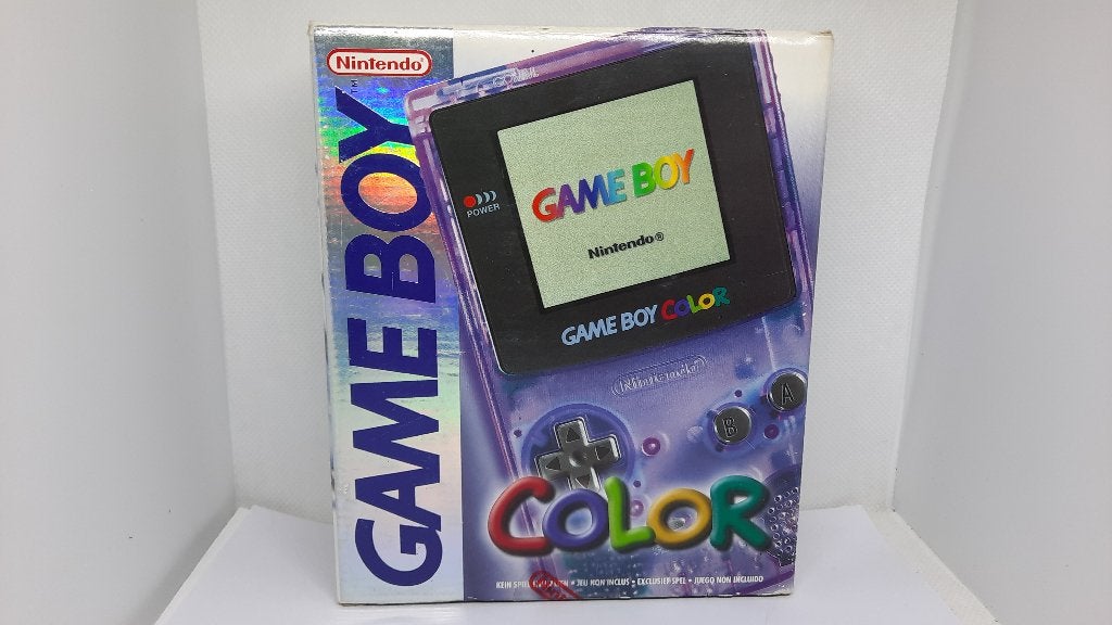 Nintendo GameBoy Color Atomic Purple Clear CIB, Spelcomputers en Games, Spelcomputers | Nintendo Game Boy, Ophalen of Verzenden