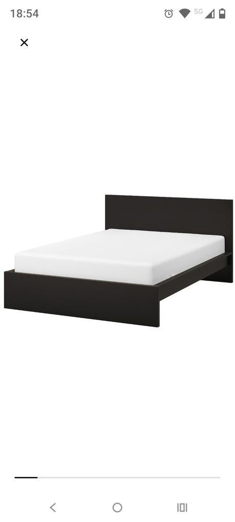 IKEA Bedframe Zonder Matras - Tweepersoons, Ophalen, Gebruikt, Zwart, Tweepersoons