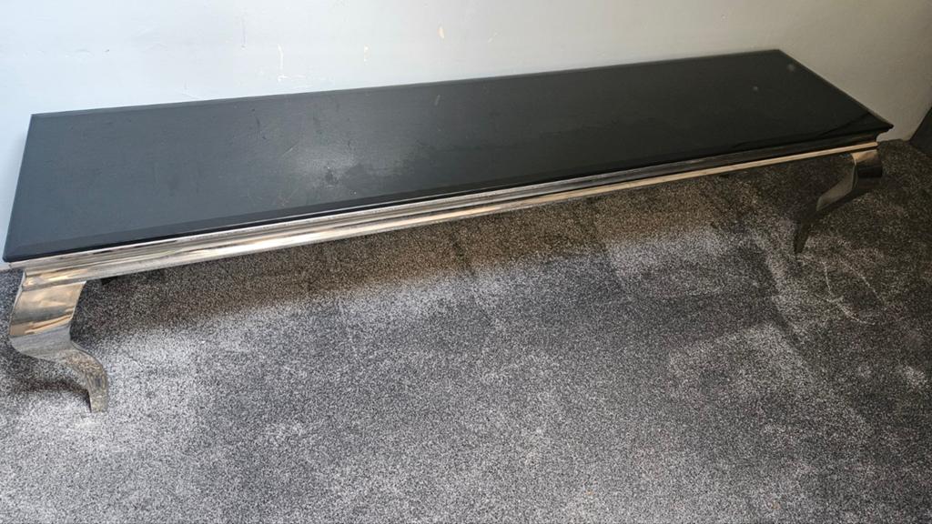 Mooi side table of evt tv meubel zwart glasplaat, Huis en Inrichting, Kasten | Televisiemeubels, Ophalen of Verzenden, Zo goed als nieuw