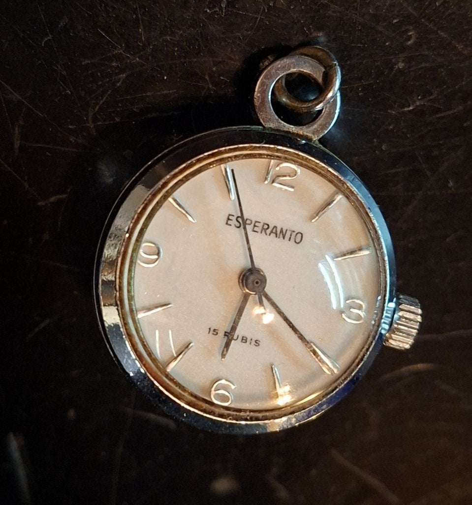 Esperanto, vintage dameshorloge uit ongeveer 1950, Overige materialen, Zakhorloge, Gebruikt, Overige materialen