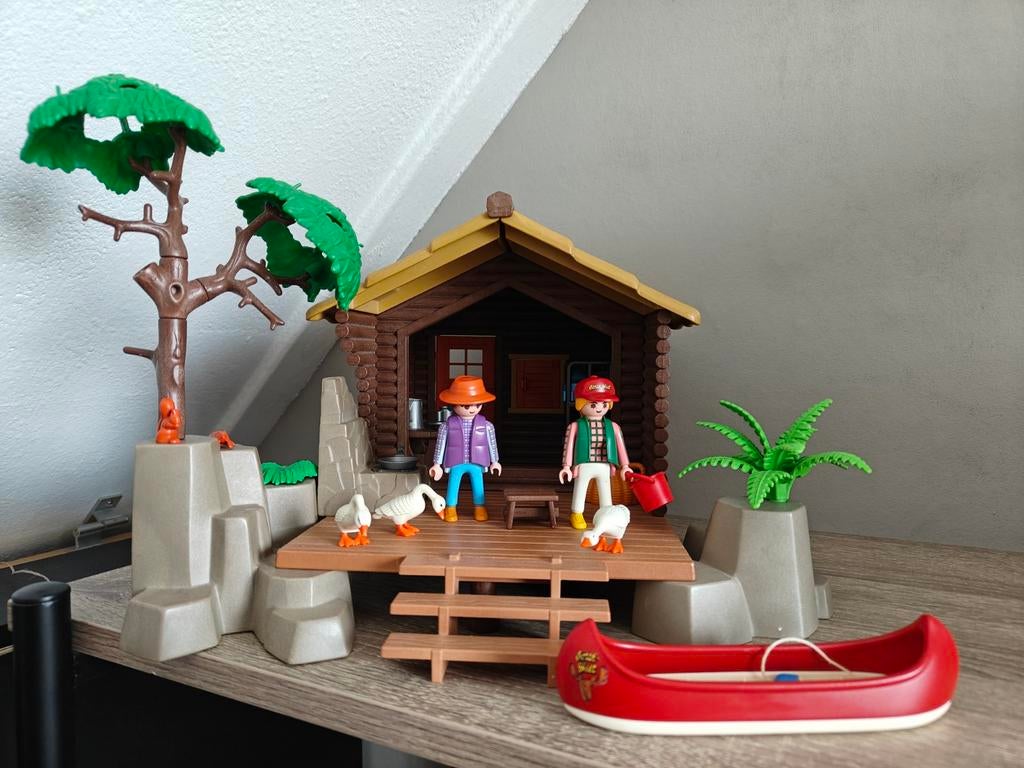 Playmobil 3826 Boswachtershuis met Kano, Kinderen en Baby's, Speelgoed | Playmobil, Ophalen, Gebruikt, Complete set