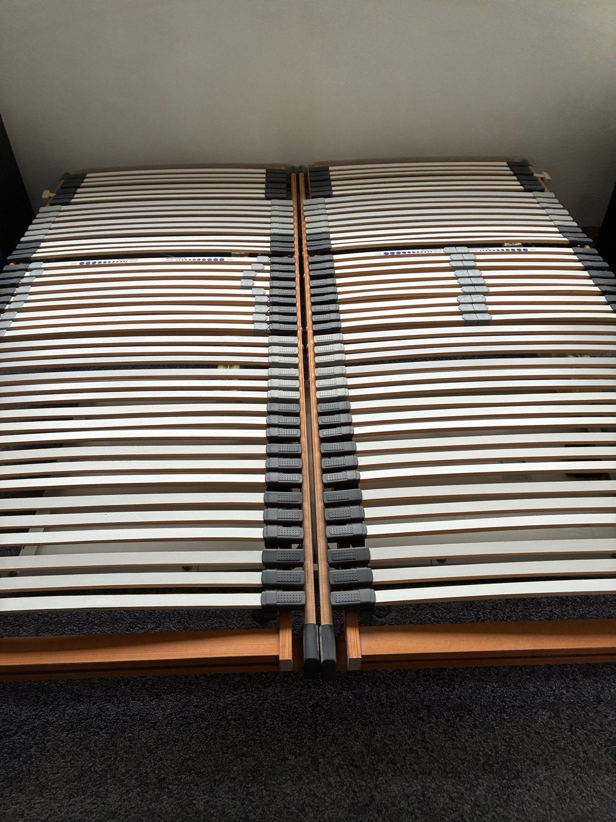 2 verstelbare lattenbodems 80x200 Duomat 5 motor, Ophalen, Eenpersoons, 80 cm, 200 cm
