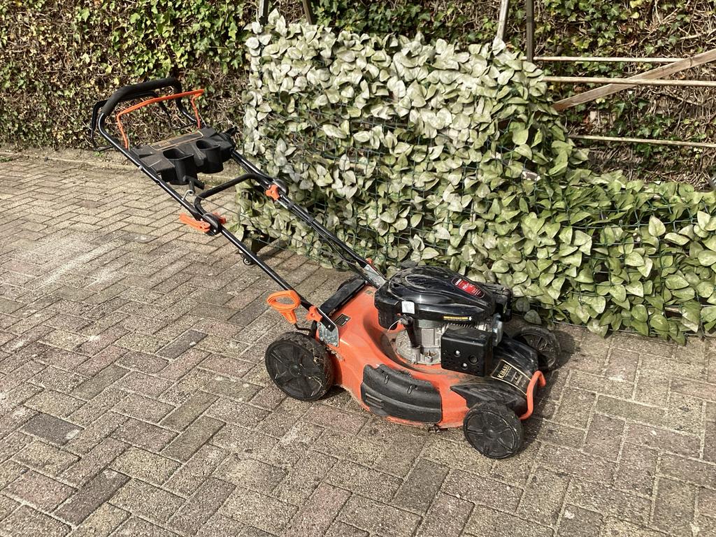 Kibani Benzine Grasmaaier 196 cc - Compleet, prima messen, Tuin en Terras, Ophalen, Cirkelmaaier, Gebruikt, 40 t/m 49 cm