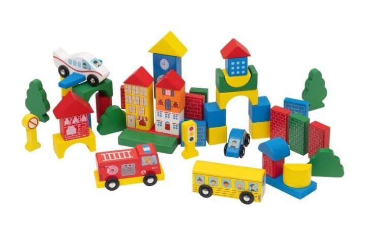 Playtive City Bouwblokken Set - 50 Delen Hout, Ophalen of Verzenden, Nieuw, Overige merken